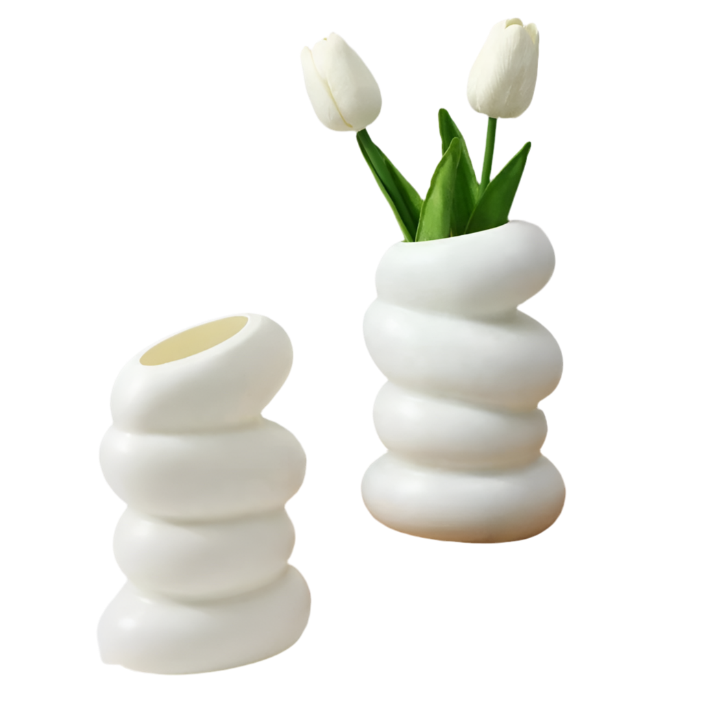 Plastic Spiral White Vase