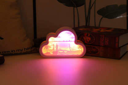 Cloud Paper Carving Bedside Unicorn Night Light