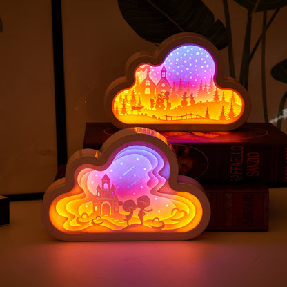 Cloud Paper Carving Bedside Unicorn Night Light