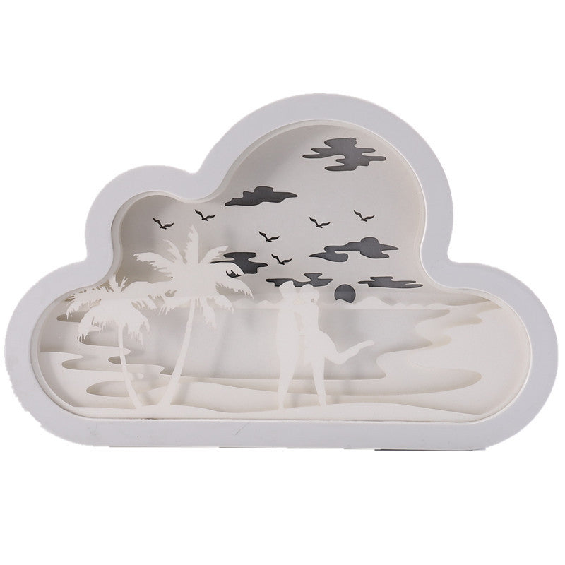 Cloud Paper Carving Bedside Unicorn Night Light