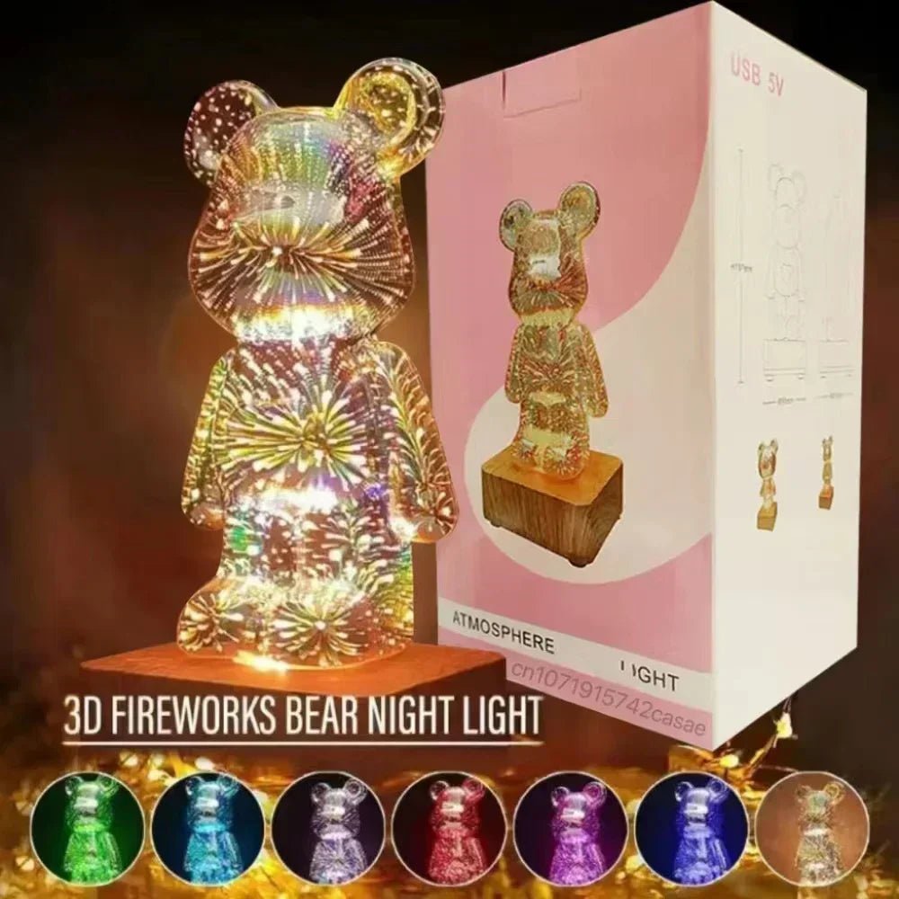 3D Fireworks Bear Lamp USBIncline Vine136:771#7 color - GIFT BOX;200009209:200733278