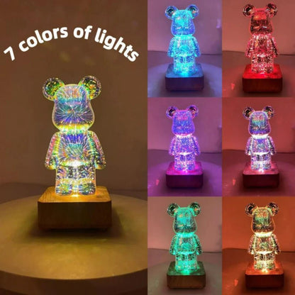 3D Fireworks Bear Lamp USBIncline Vine136:4522#3 color - NO BOX;200009209:200733278