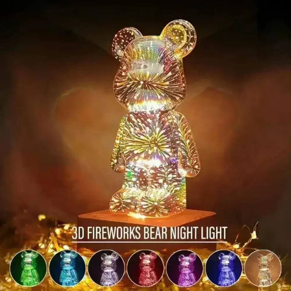 3D Fireworks Bear Lamp USBIncline Vine136:173#7 color - NO BOX;200009209:200733278