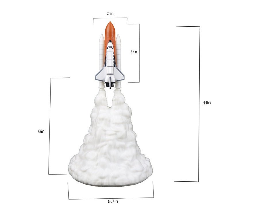 3D Print Rocket Space Shuttle Lamp Night LampIncline VineCJJZSNSN00346-A 11in