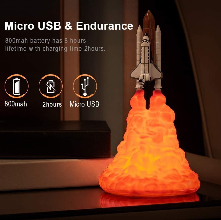 3D Print Rocket Space Shuttle Lamp Night LampIncline VineCJJZSNSN00346-A 11in