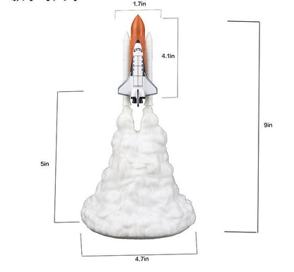 3D Print Rocket Space Shuttle Lamp Night LampIncline VineCJJZSNSN00346-A 9in