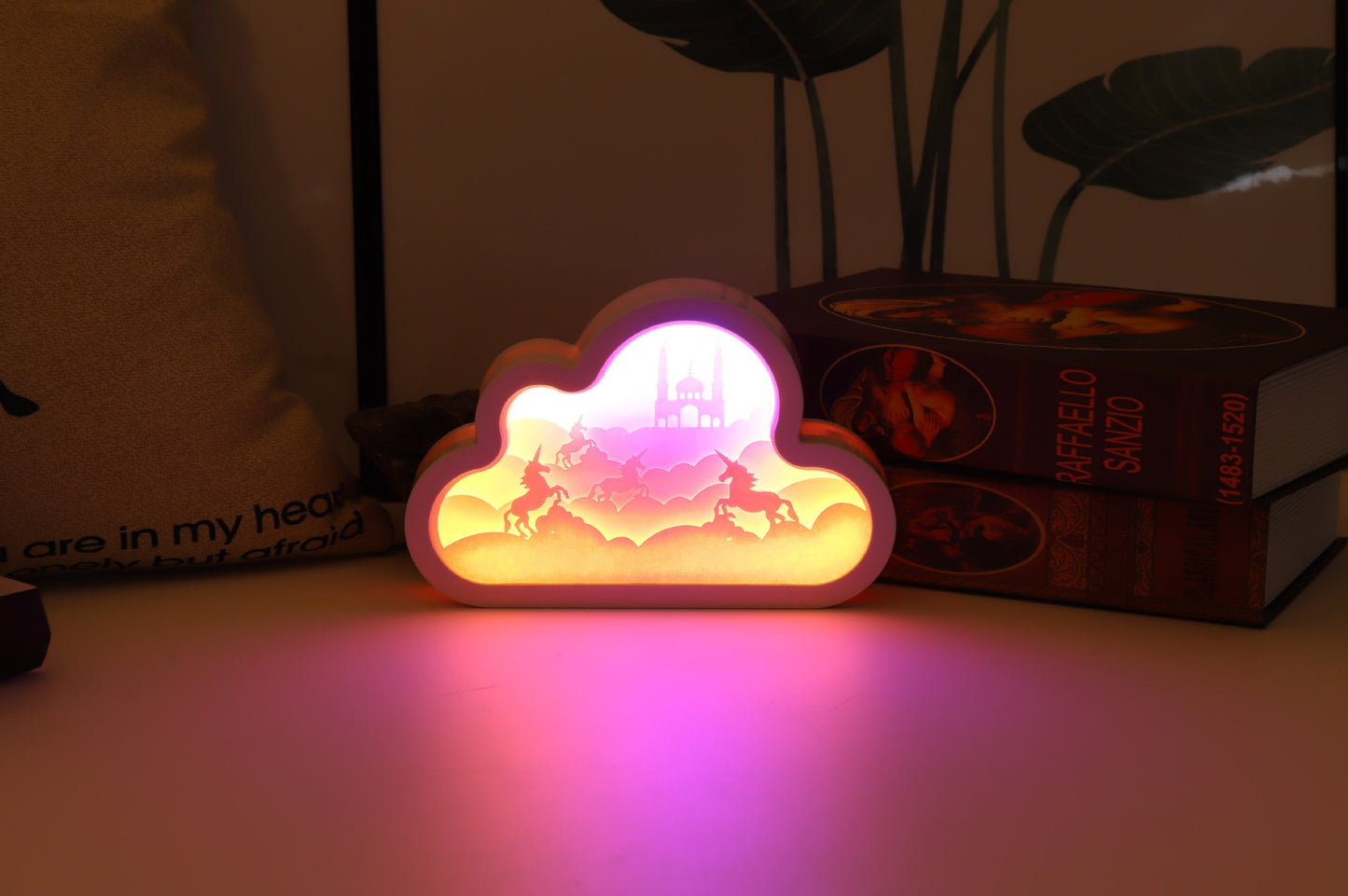 Cloud Paper Carving Bedside Unicorn Night Light