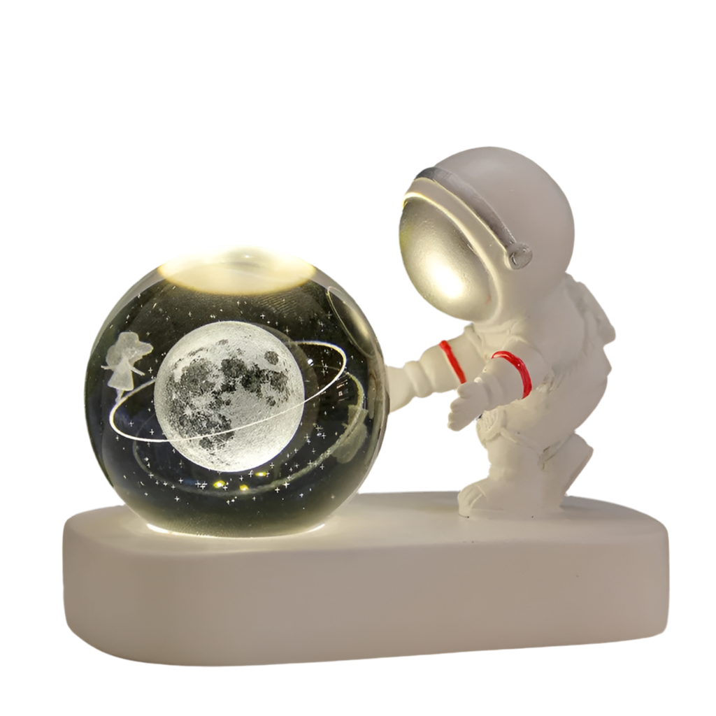 3D Crystal Ball Astronaut Planet Night Light