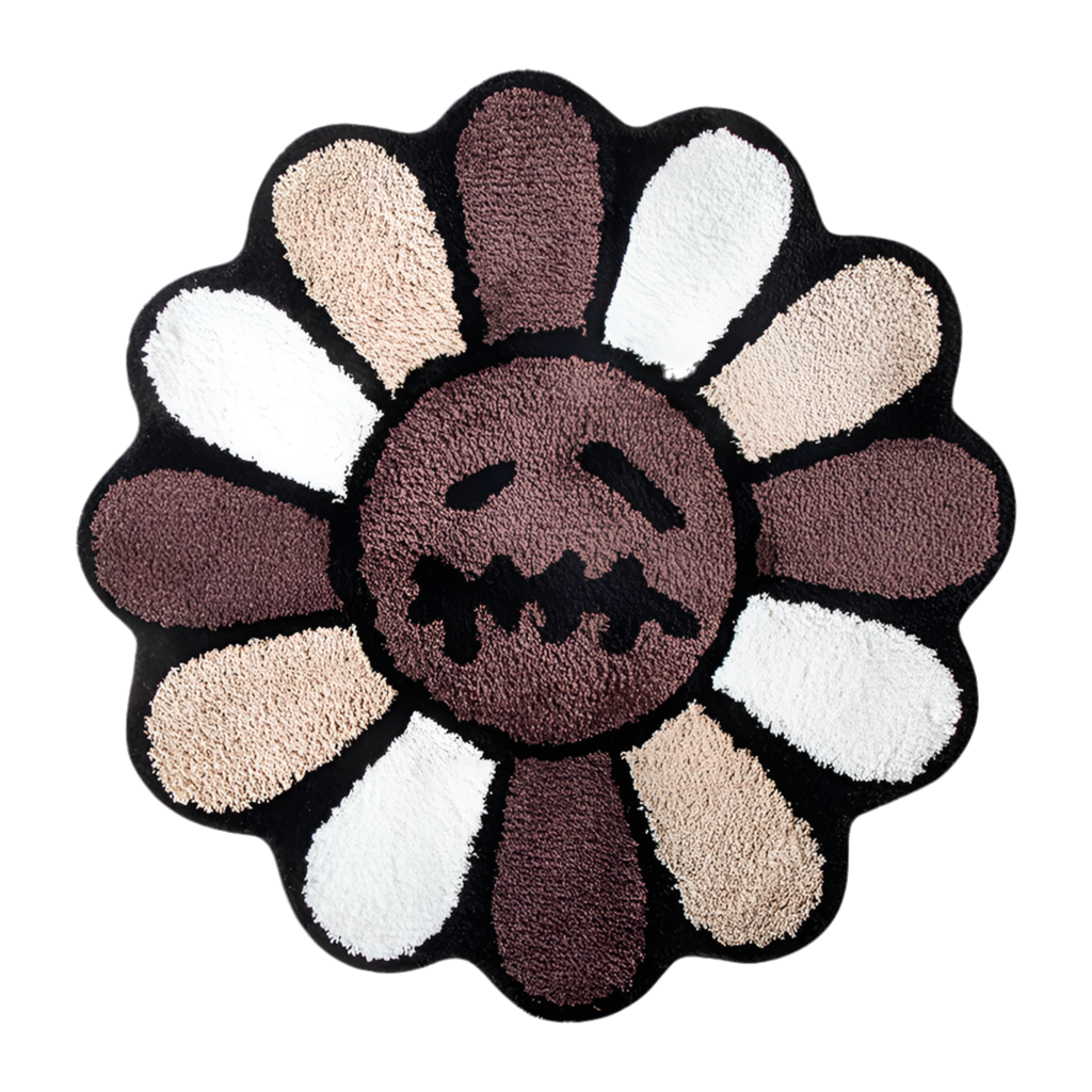 Smiling Face Tufted Rug Flower Art