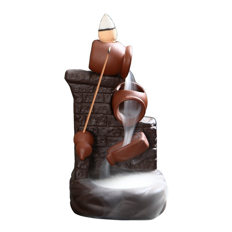 Pottery wall back incense burner