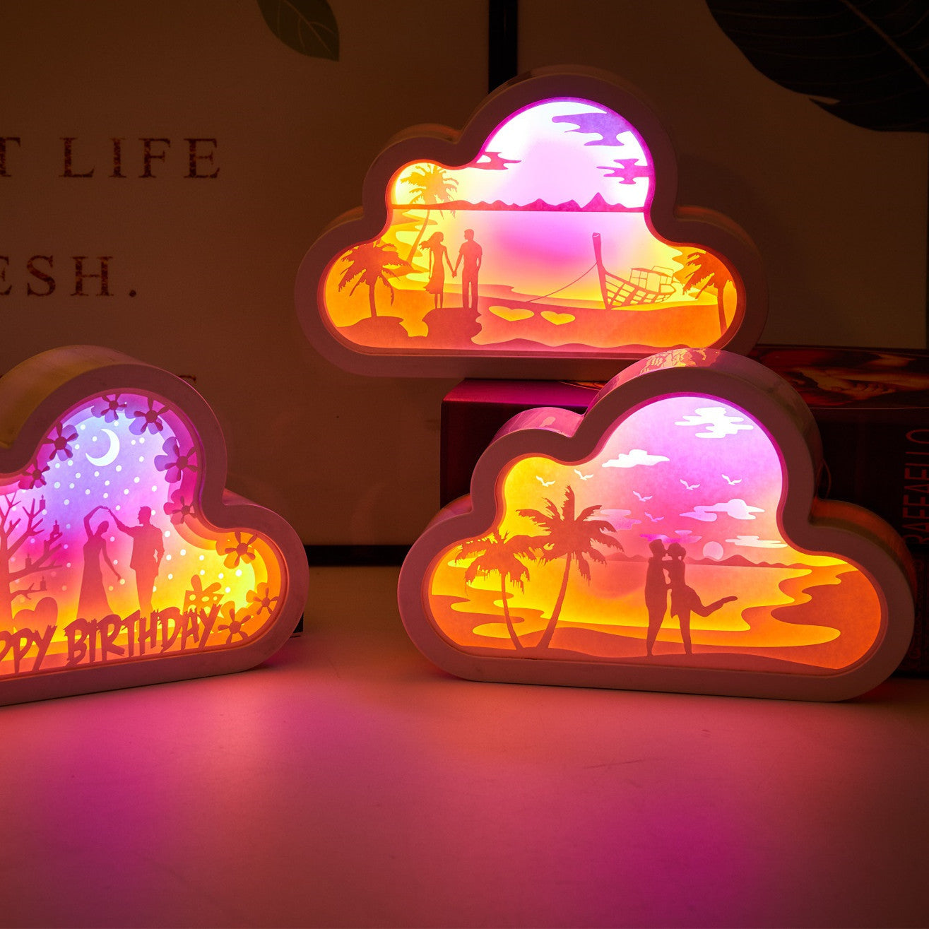 Cloud Paper Carving Bedside Unicorn Night Light