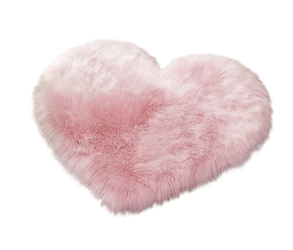 Pink love heart shape non-slip soft rug