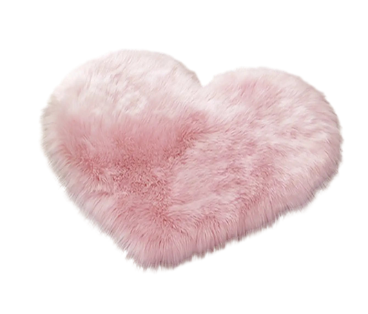 Pink love heart shape non-slip soft rug