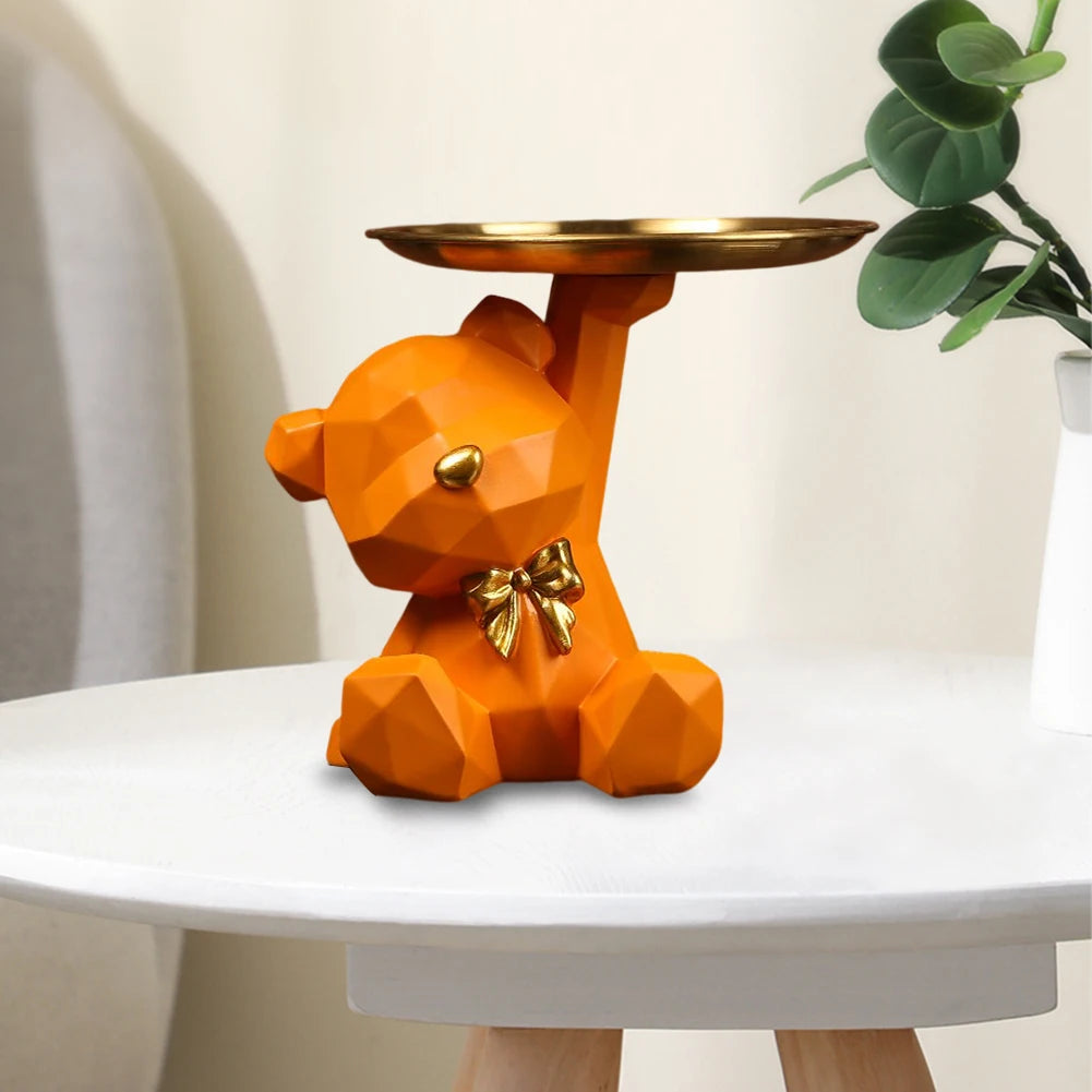 Geometric Bear Key Holder Figurine