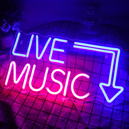 Live Music LED Neon Light Sign