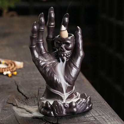 Skull Hand Incense Burner