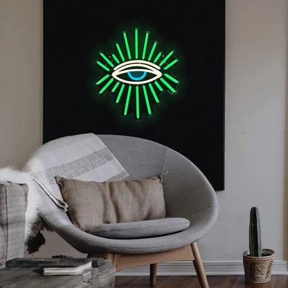 Evil Eyes LED Bright Green Eye Neon Sign