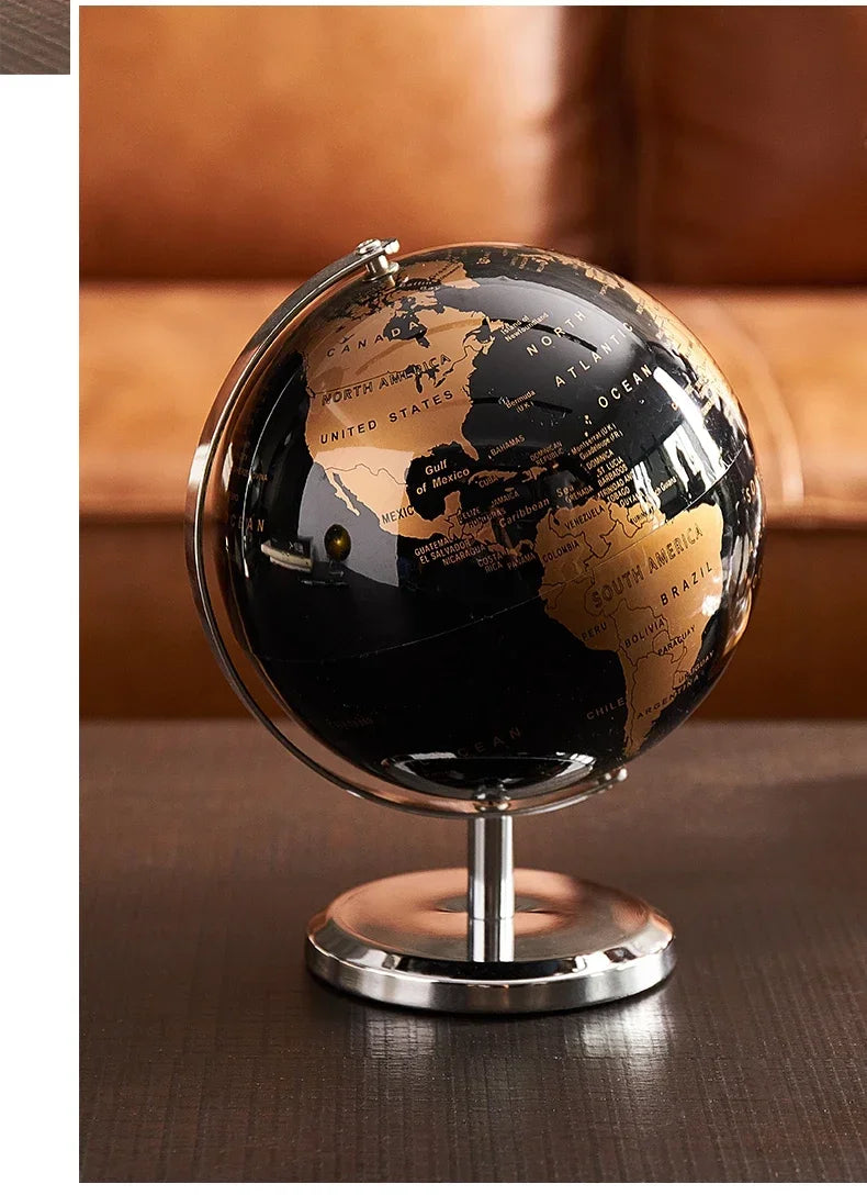 Rotating Metal Base World Globe