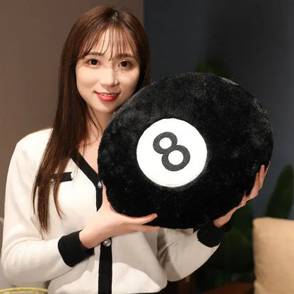 Billiards No.8 Ball Pillow Cushion Black