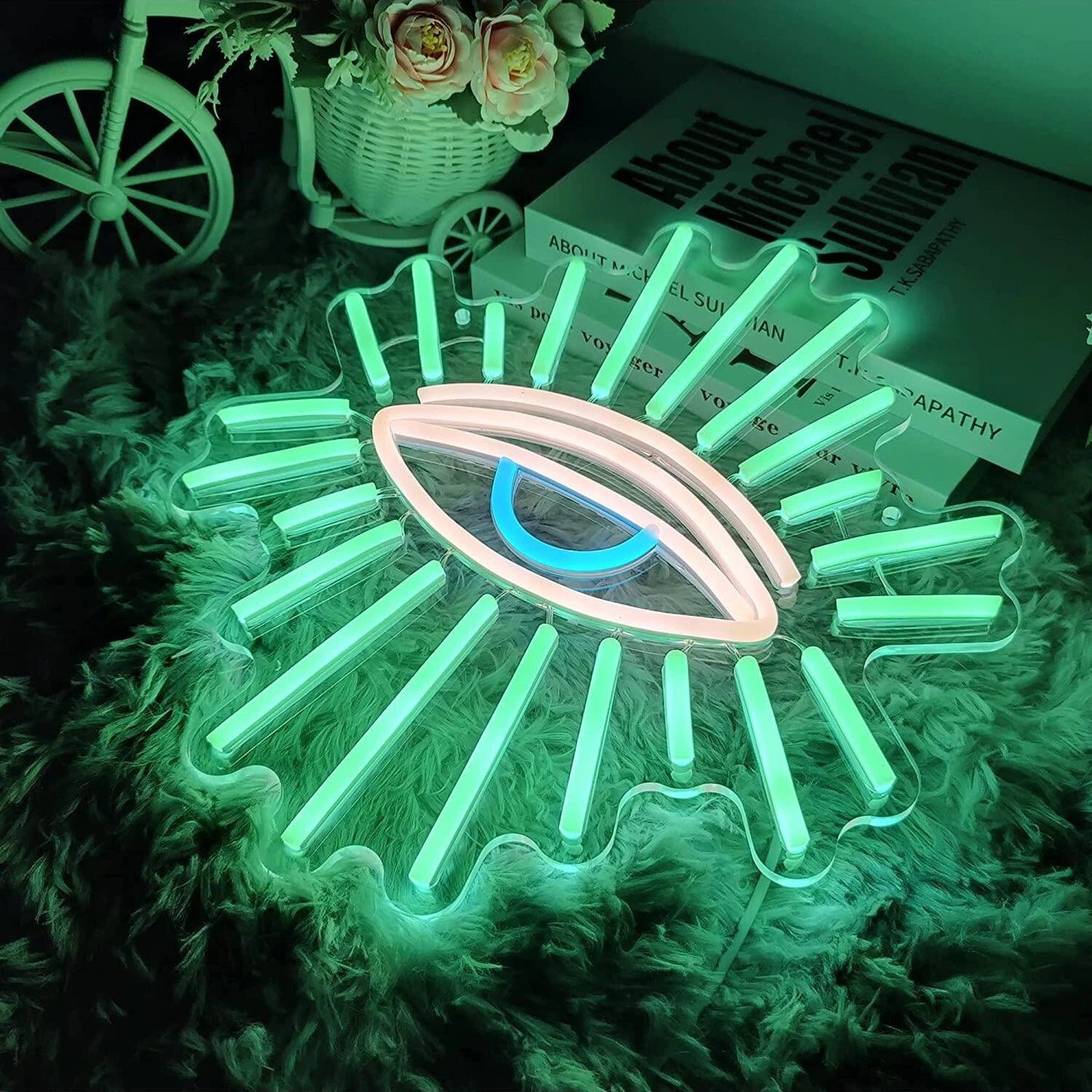 Evil Eyes LED Bright Green Eye Neon Sign