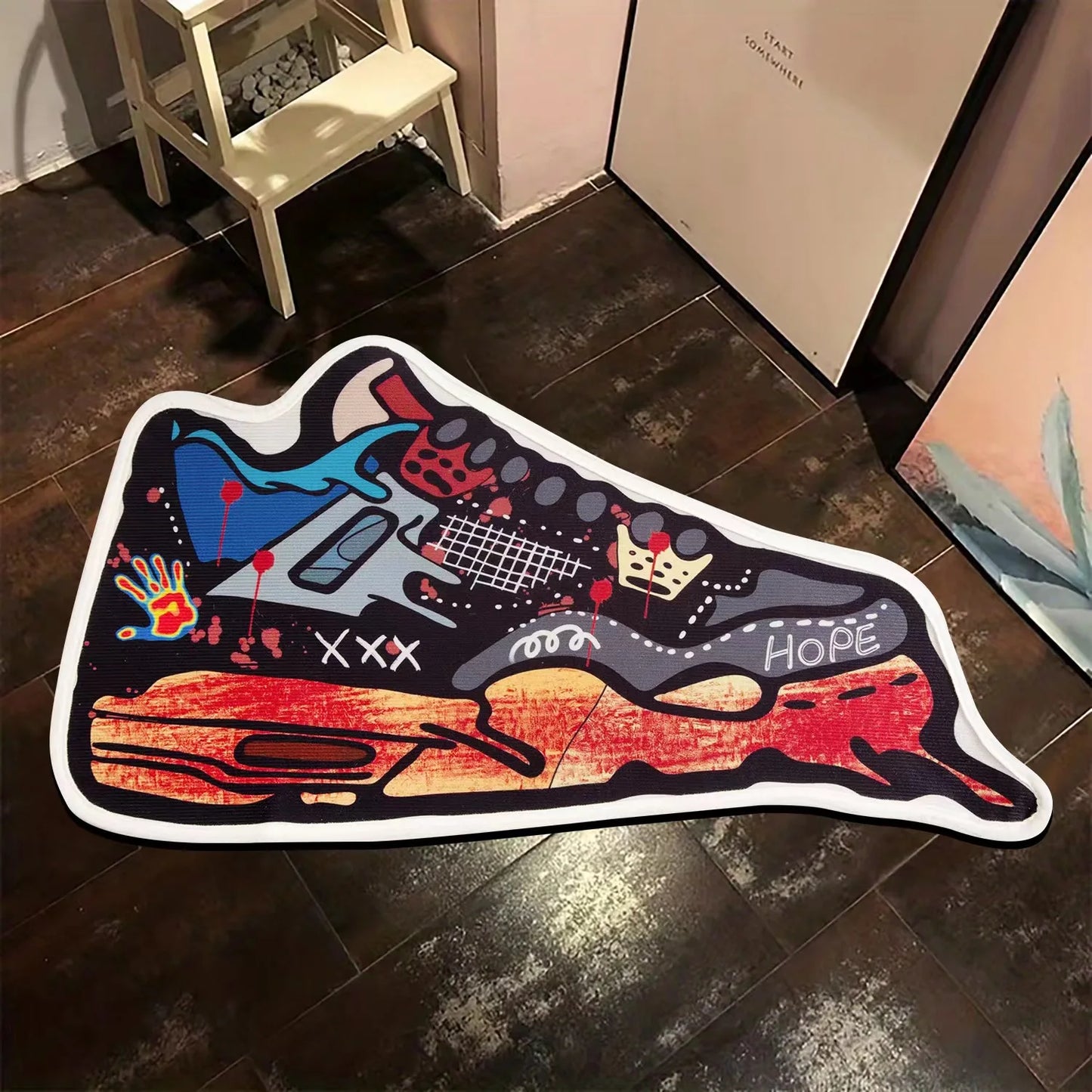 Sneaker Anti-Slip Doormat Palm Graffiti