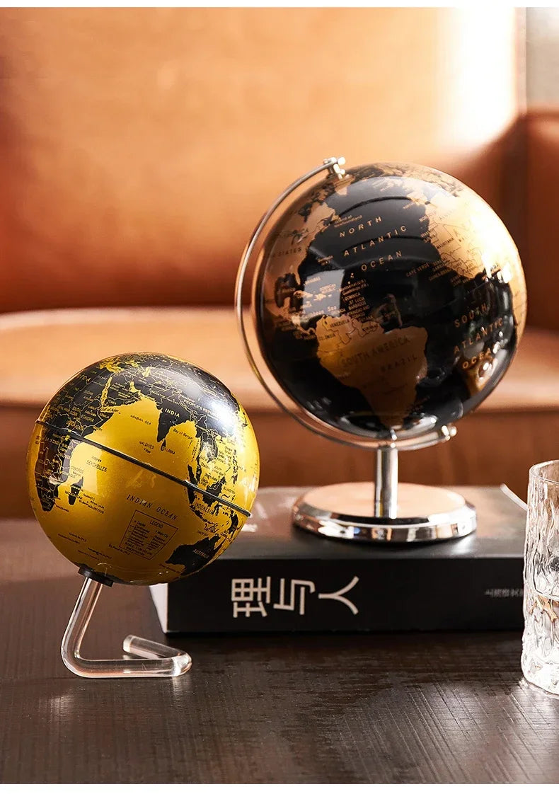 Rotating Metal Base World Globe