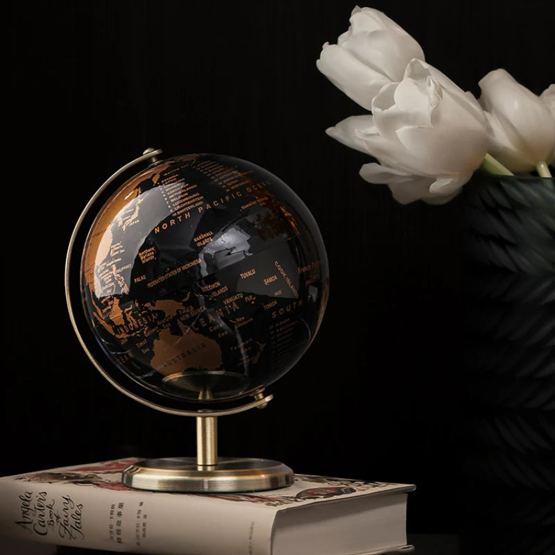 Rotating Metal Base World Globe