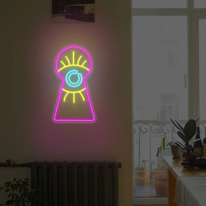 Key hole vision neon sign LED