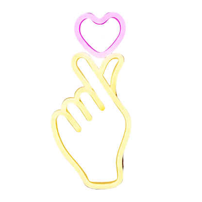 Hand and Heart LED Neon Light