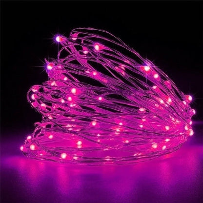 20M USB/Battery LED String Light Copper Silver Wire