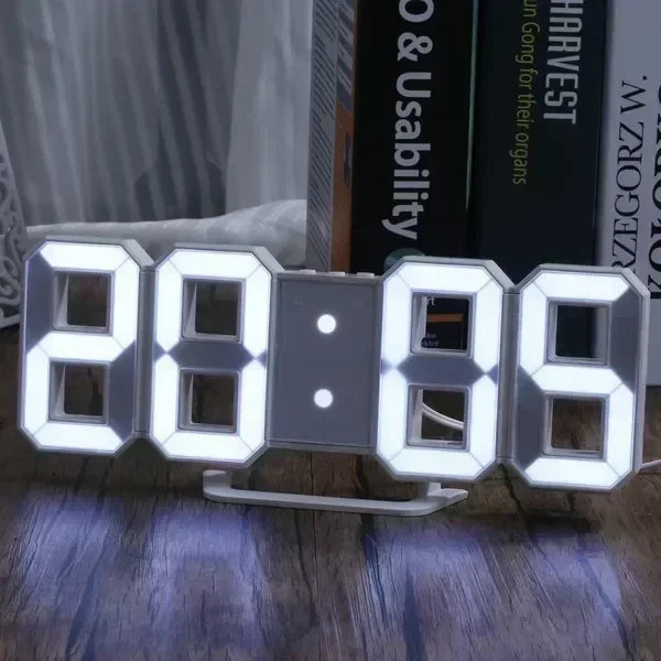 3D Digital Wall Clock Decoration (Glow Night Mode)