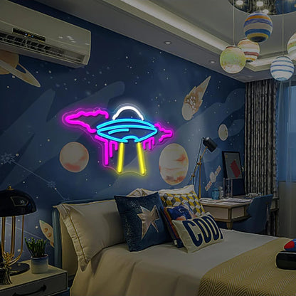 UFO LED Neon Sign Alien Spaceship Light