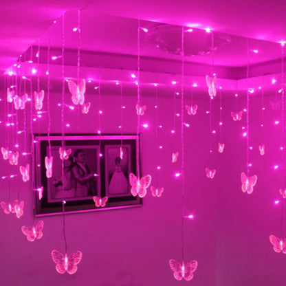 Pink Purple LED Butterfly Fairy Lights String