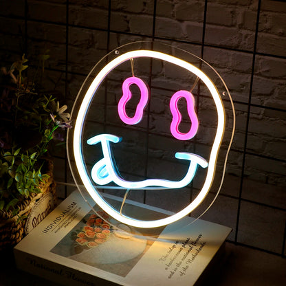 Smiley Face Neon Sign Dimmable Neon Signs