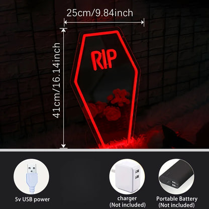 Coffin Rip Neon Mirror Sign