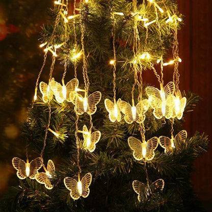 Pink Purple LED Butterfly Fairy Lights String