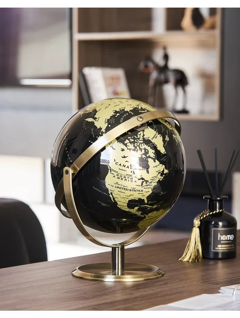 Rotating Metal Base World Globe