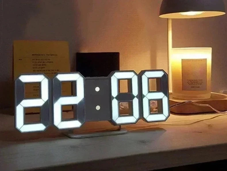 3D Digital Wall Clock Decoration (Glow Night Mode)