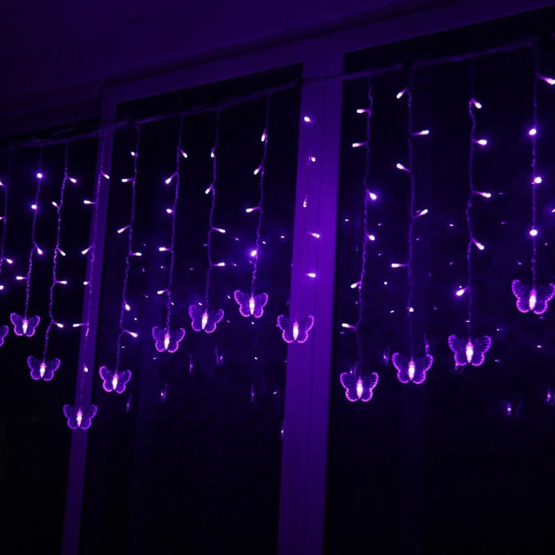 Pink Purple LED Butterfly Fairy Lights String