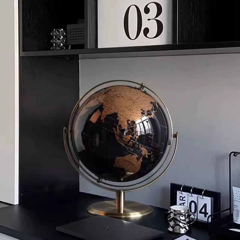 Rotating Metal Base World Globe