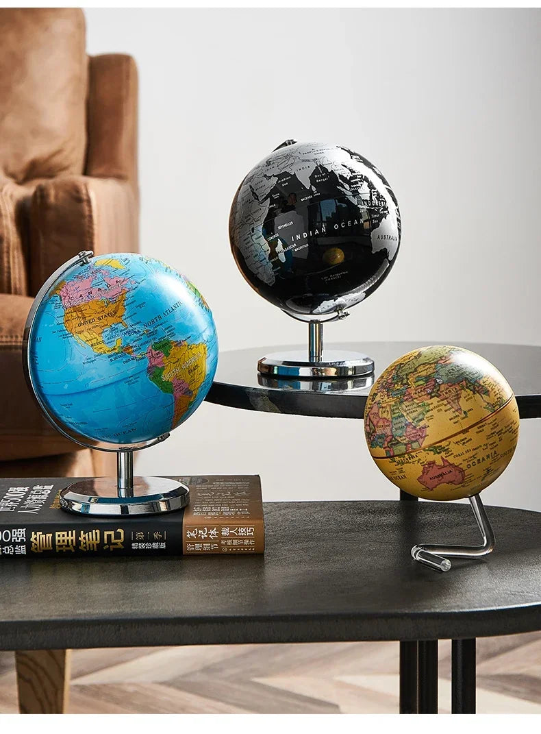 Rotating Metal Base World Globe