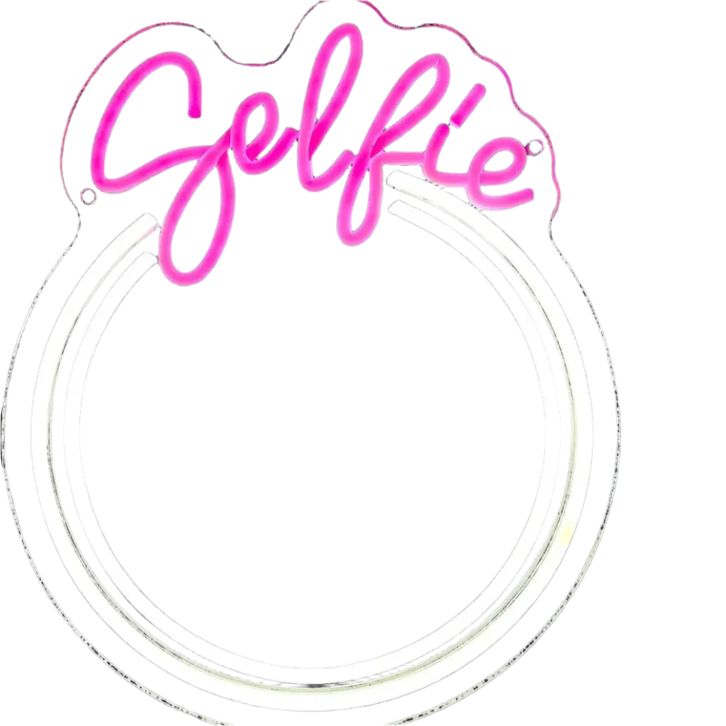 Selfie Circle LED Neon Mirror Light Sign