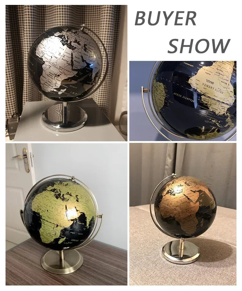 Rotating Metal Base World Globe