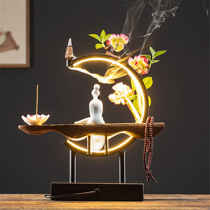 Ceramic Back flow Incense Burner Led Light