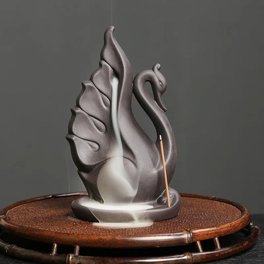 Cute Swan Incense Burner Ceramic, 1pc(Without Incense）