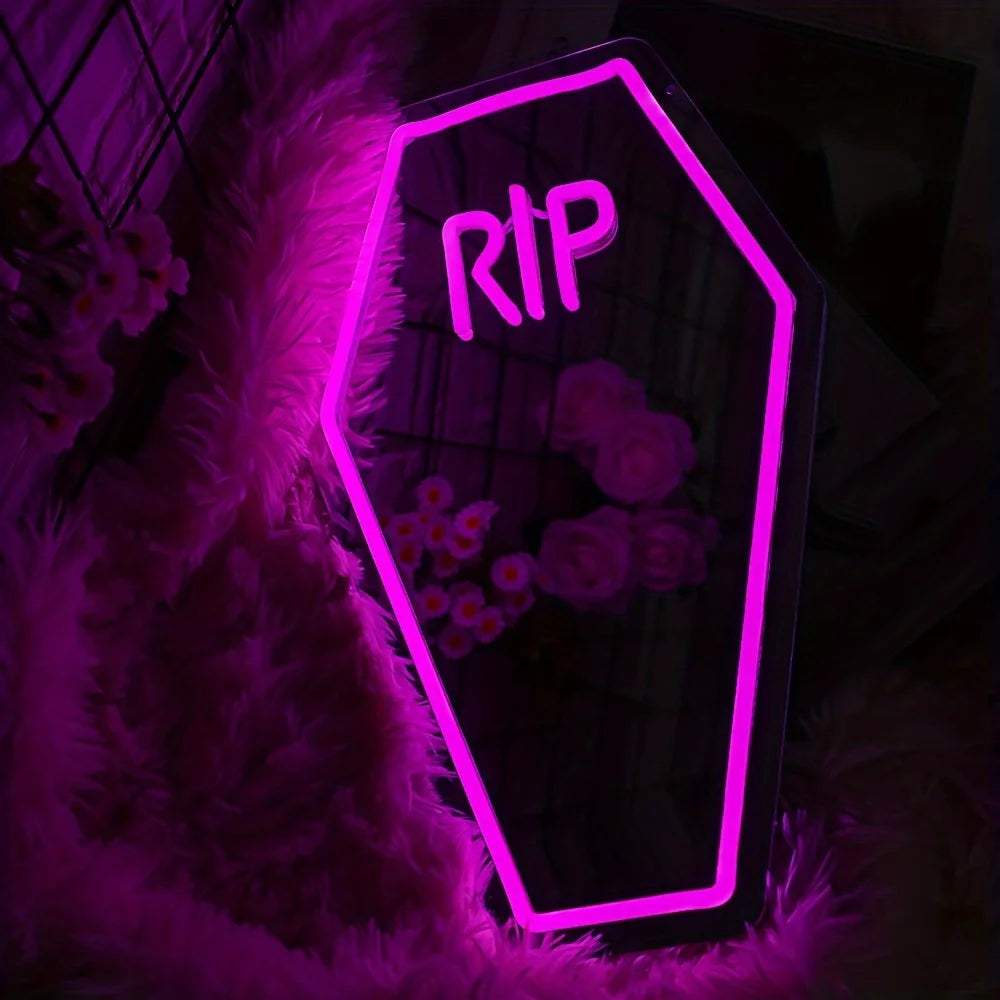 Coffin Rip Neon Mirror Sign