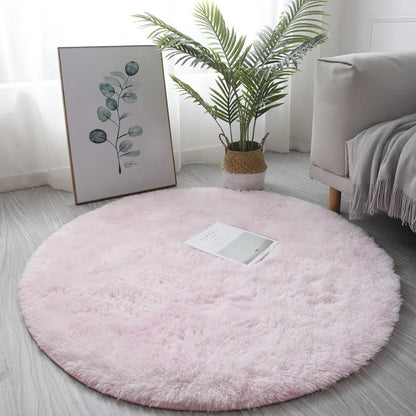 Plush Round Fluffy Rug Mat Carpet