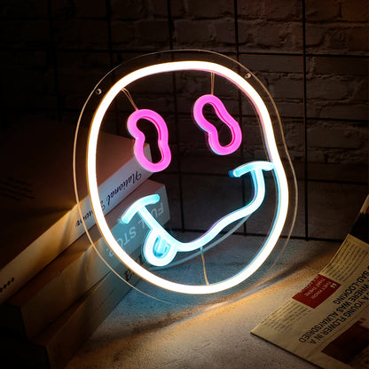 Smiley Face Neon Sign Dimmable Neon Signs