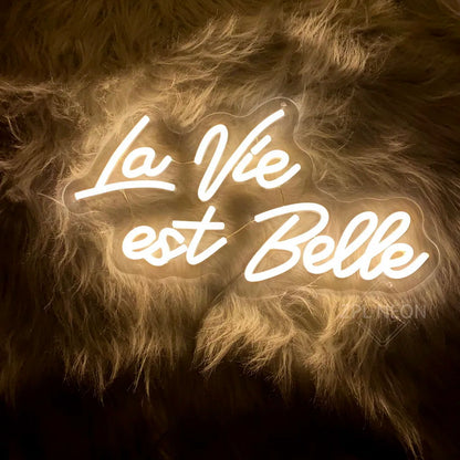 La Vie Est Belle Neon Light Sign (Life Is Beautiful)