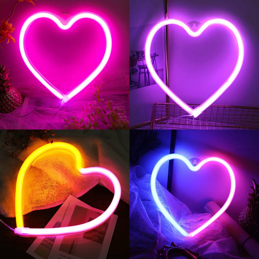 Battery/USB LED Neon Light (Heart)